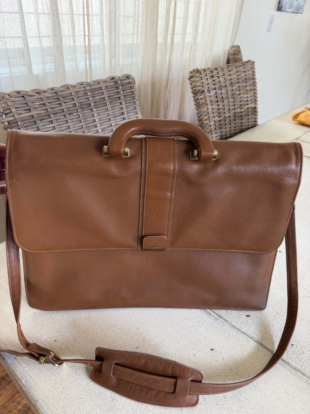 Vintage Cole Haan Leather Messenger Bag - Picture 3 of 15